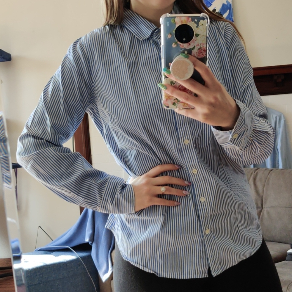 J. Crew Striped Button Up